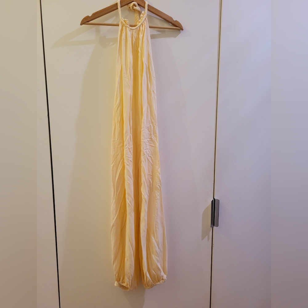 Vintage backless soft peach halter jumper